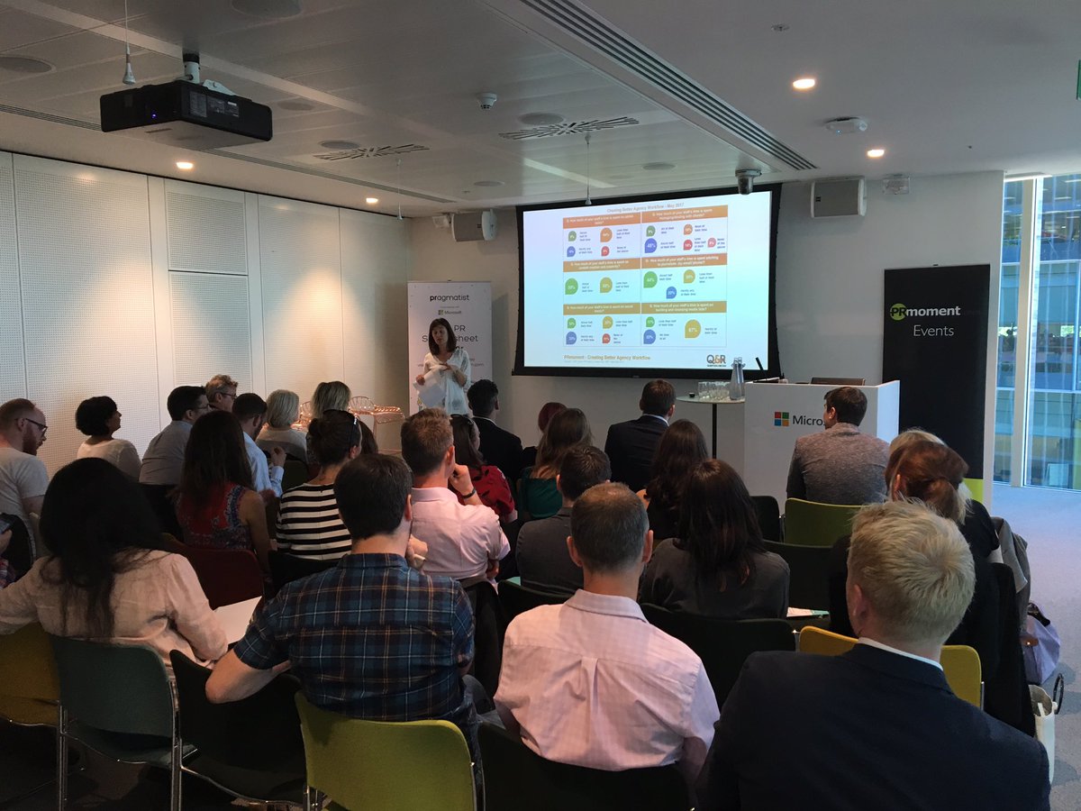 therealprmoment's tweet image. Full house at #prworkflow this evening with @Pragmatist_CRM