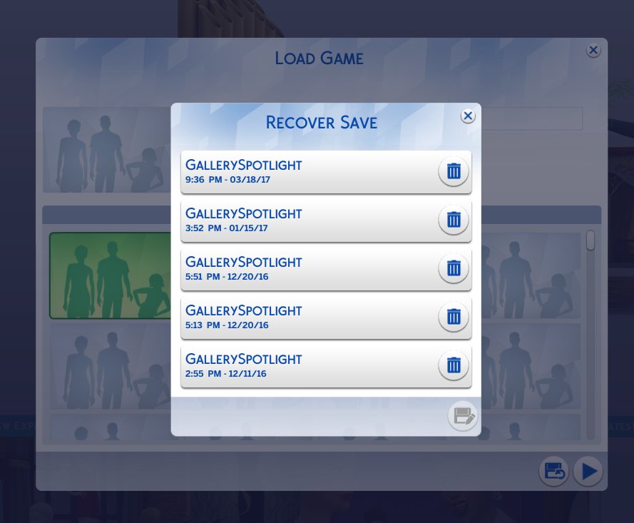TheSimCommunity's tweet photo. YES! You can recover a save file from different save periods. https://t.co/1XVeqwy1j6