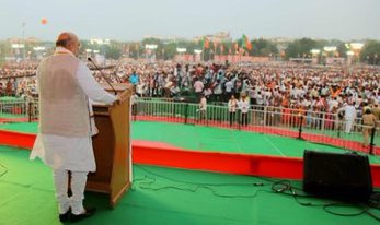 KalpeshRathavi's tweet photo. @AmitShah ji Addressed booth karyakarta Maha-Sammelan of Hyderabad parliamentary constituency. #AmitShahInTS https://t.co/DwGECWELu1