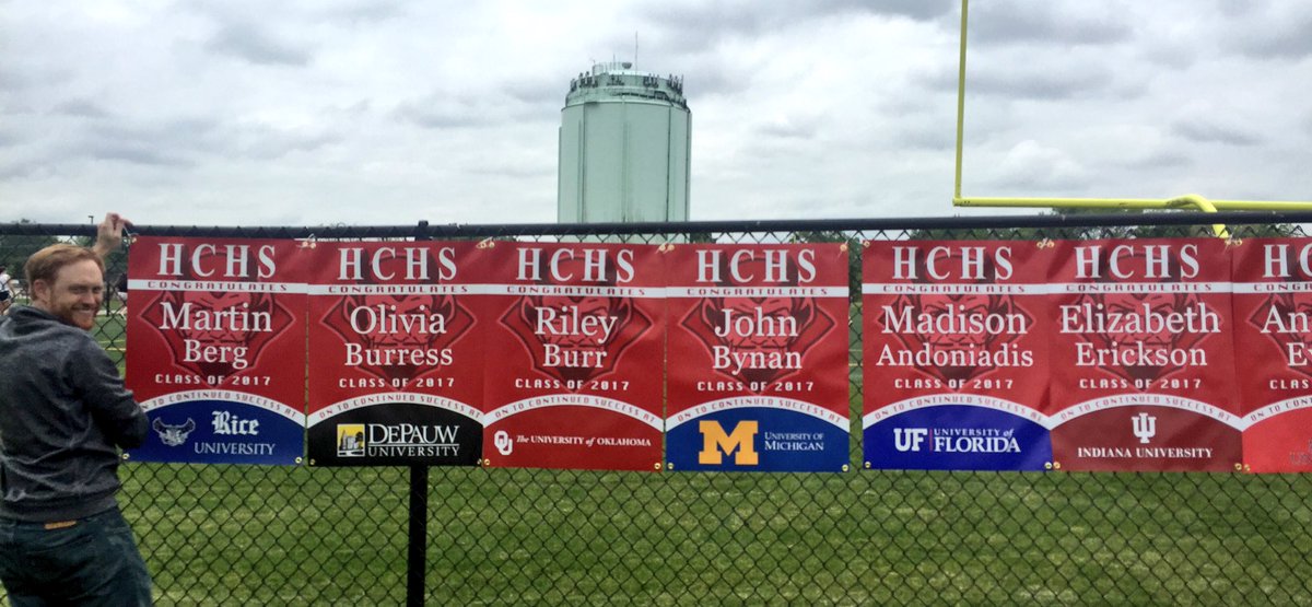 HCDevilishDeeds's tweet photo. Weather is looking great for graduation on Dickinson Field. We will miss the leadership, @RedDevilSpirit &amp; character of the Class of 2017 https://t.co/AvFV7c8FMx