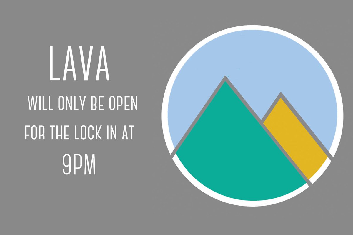 VCDYouth's tweet photo. LAVA is only open for the LOCK IN tomorrow. See you @ 9pm! Remember to get yourself collected at 9am sharp on Saturday morning! #lavalockin https://t.co/ECQv5T2Xpd