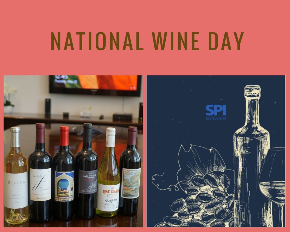 SPIOrange's tweet photo. It's #NationalWineDay ! How are you celebrating? We just got our bottles delivered. #thursdaymotivation #SPISoftware #timeshare https://t.co/pt8NenZimm