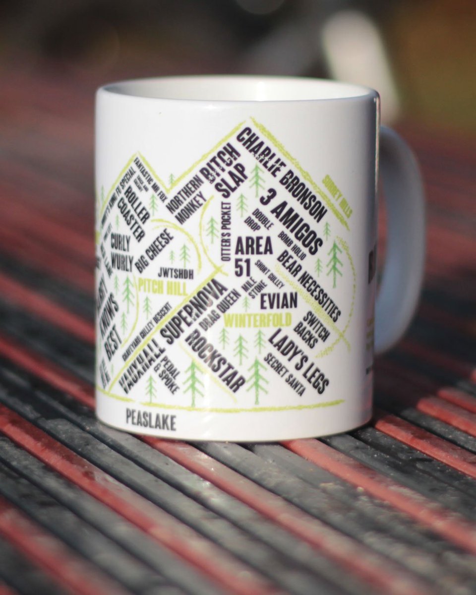 Perfect for the post-ride cuppa. #Peaslake trail mugs now available. #mtb #cycling #trails #mountainbike ridden.cc