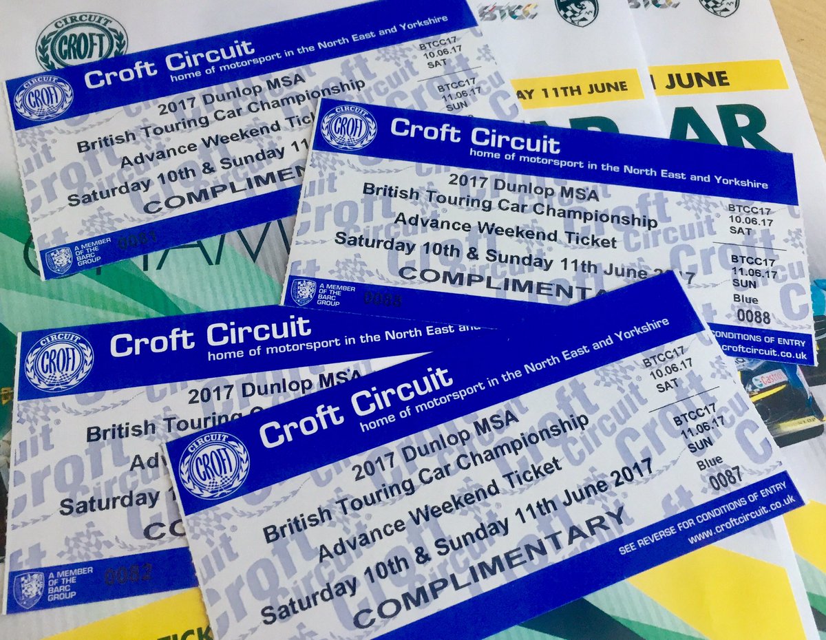 Croft_Circuit's tweet photo. We've got two w/e tickets to the @DunlopBTCC on June 10/11 to giveaway 🎟🎟

Follow &amp; RT to enter and we'll pick a winner in one week! #BTCC https://t.co/ABI0xVo7Hi