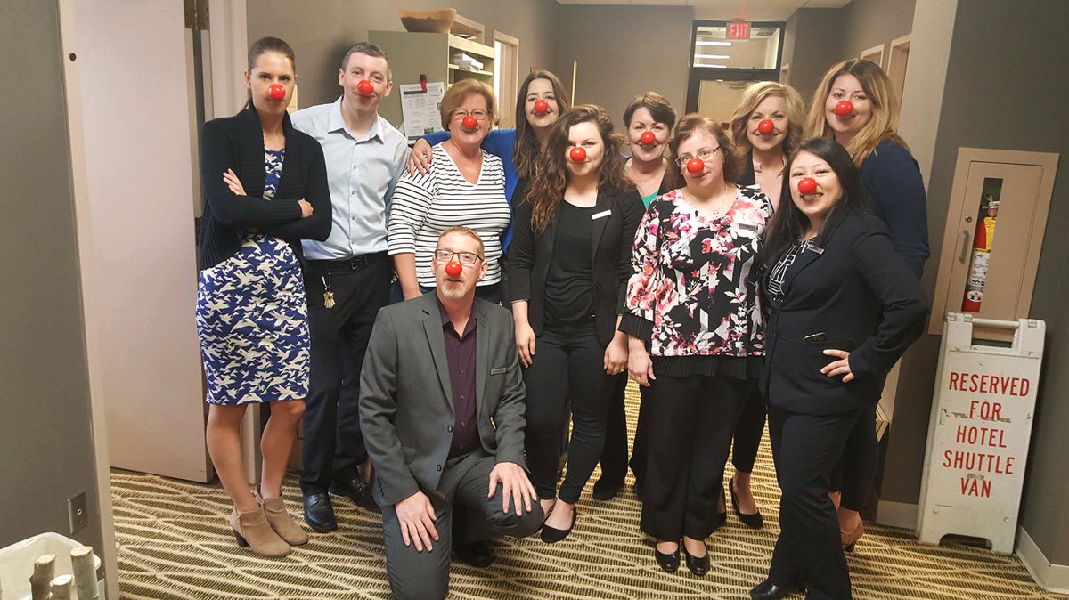 Marriott Southwest team getting their nose on #RedNose #RedNoseDay #IAmSage