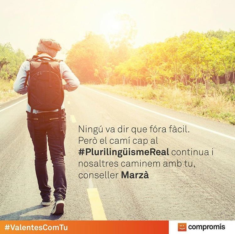 Segueix avant el nostre compromís amb l'educació. Perquè l'educació ens fara lliures i el plurilingüisme és el camí.  Amb tu <a href="/VicentMarza/">Vicent Marzà 🍏</a>