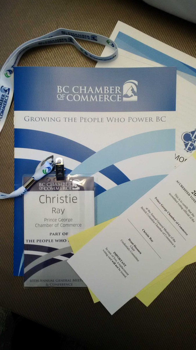 ChristieRay7's tweet photo. It's finally here...@BCChamberofCom AGM! Celebrating &amp; learning from the #PplWhoPowerBC. Gonna be great!@pgchamber1 https://t.co/r1Ptf1PBOK