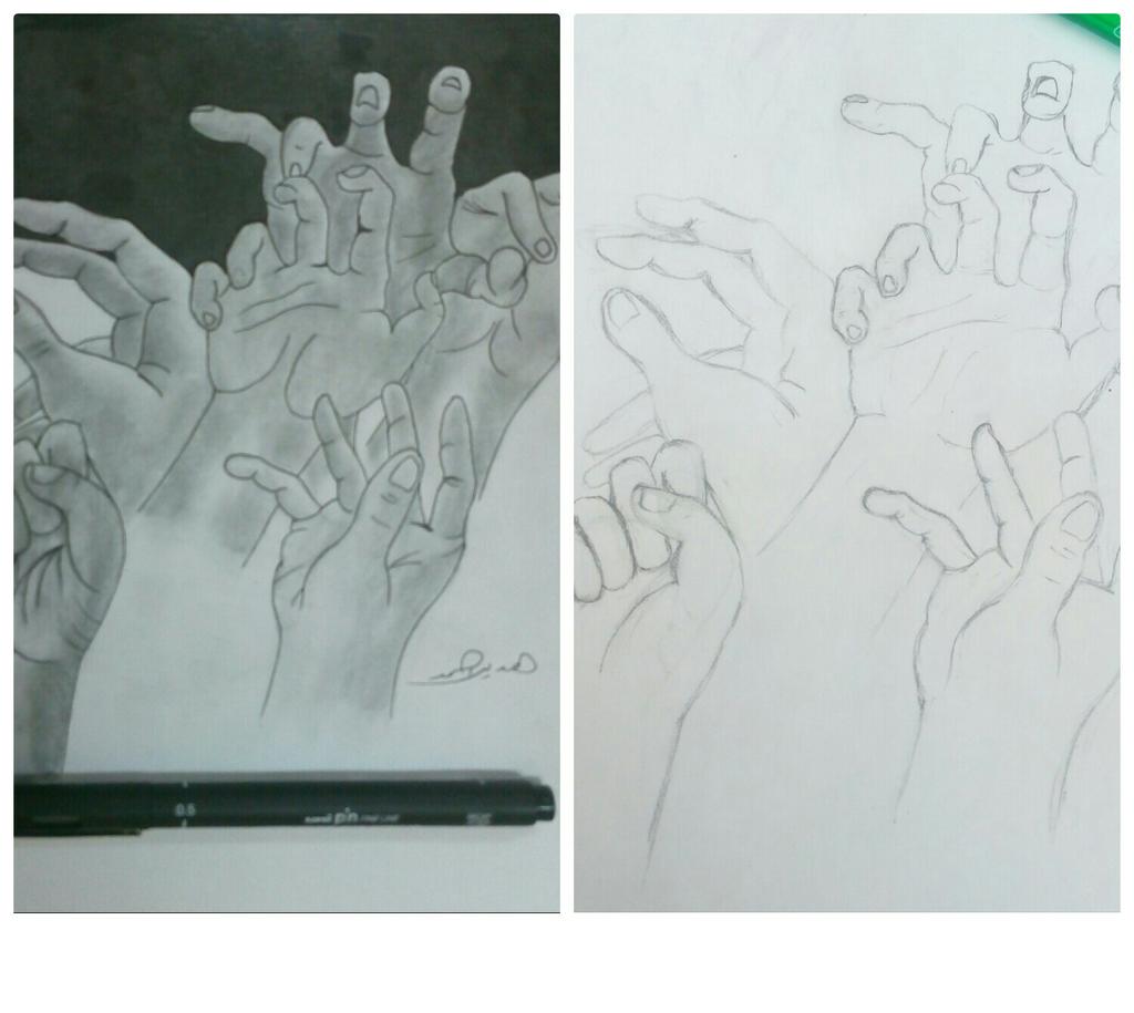 Hadeer1A7med's tweet photo. #oldone #hands #pencils #snowman #marker #unipin005 #art #drawing #beforeNdafter #shadows ✊🎨 https://t.co/zeSQloWVre
