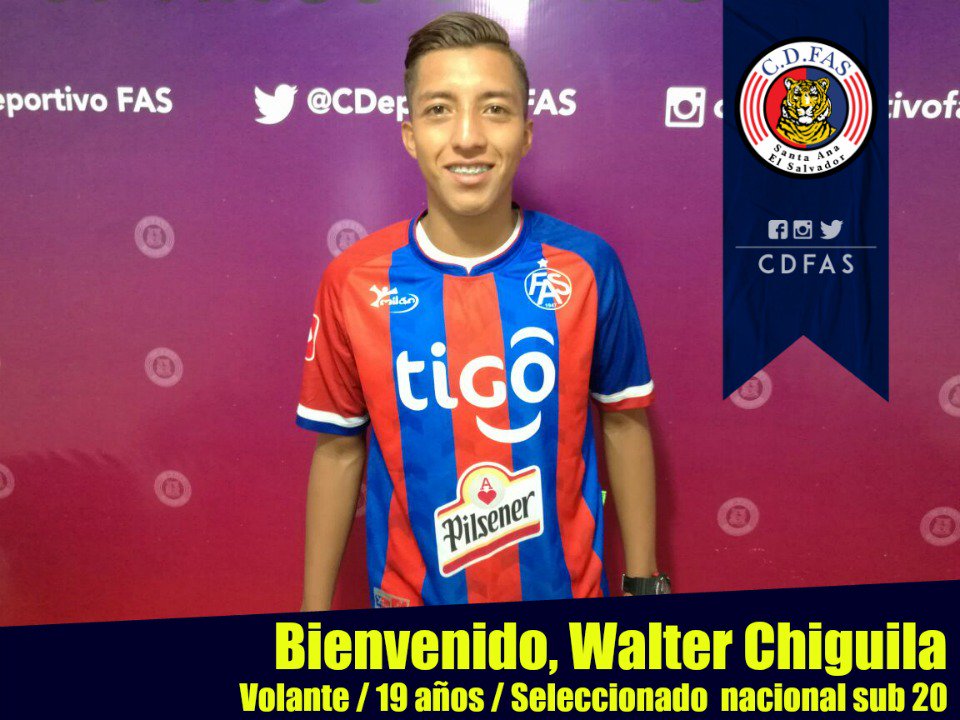 CDeportivoFAS's tweet photo. #FAS
Bienvenido, Walter Chiguila.
Volante Seleccionado sub 20, procedente de 11 Lobos de Chalchuapa https://t.co/hdQGUdhpGR