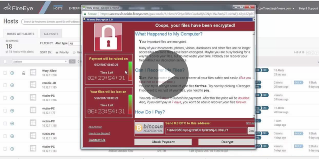 chappers_c's tweet photo. Watch @FireEye #endpoint security detect and prevent a #WannaCry attack: https://t.co/1HvuGe465i https://t.co/ppUHvnsnwS