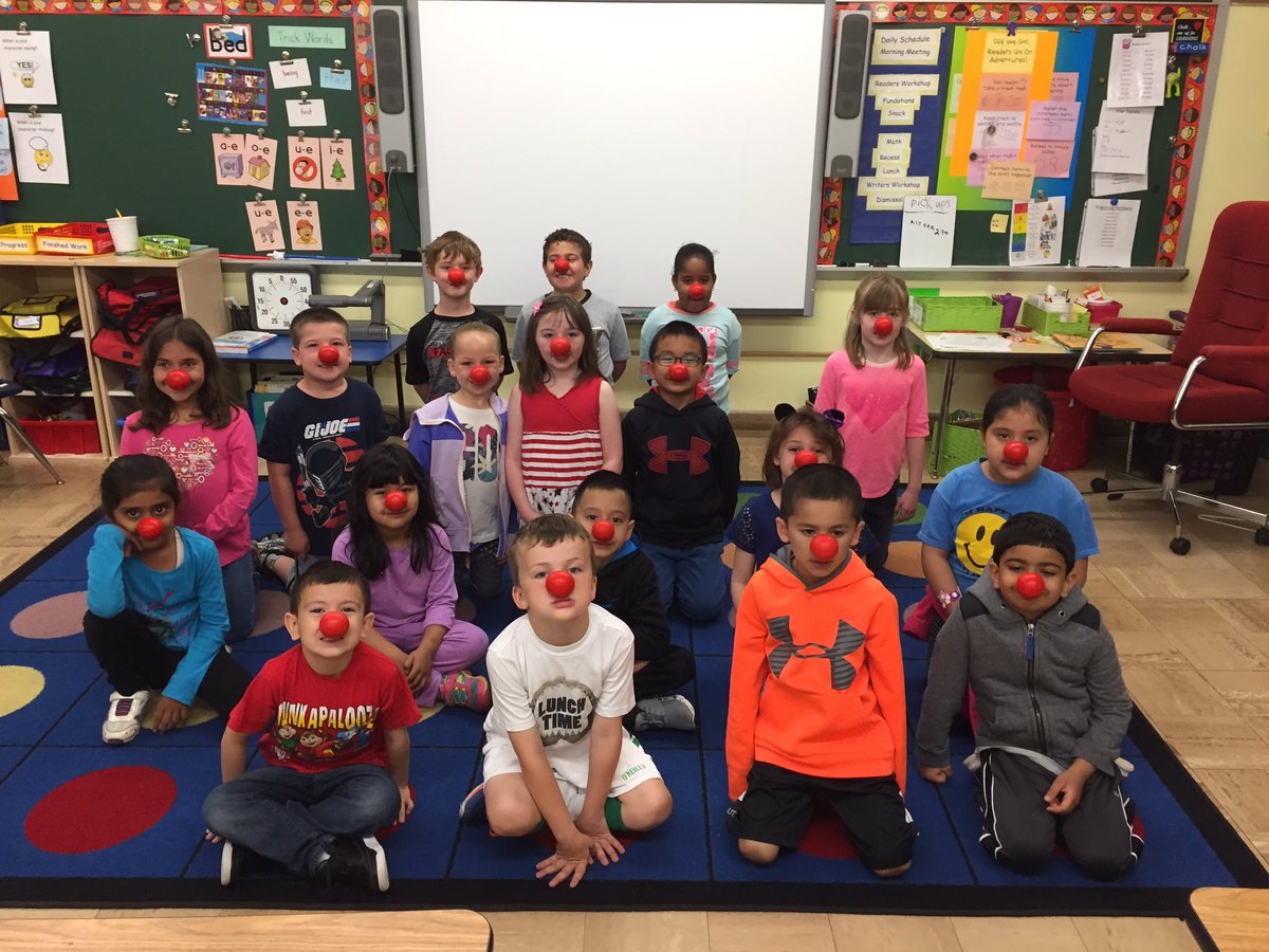 WOSnews's tweet image. It&apos;s #RedNoseDay today! #mrslukeWOS&apos; class has #NosesOn to help fight child poverty. Share your @RedNoseDayUSA photos!