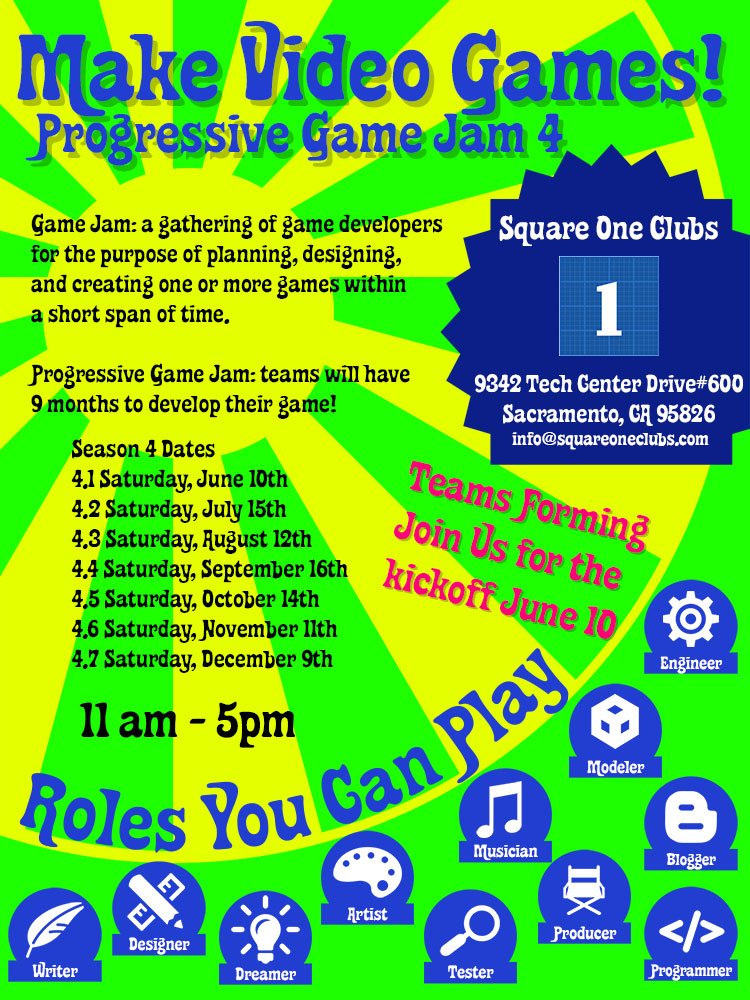 squareoneclubs's tweet photo. Progressive Game Jam 4.2 at #SquareOneClubs https://t.co/moLSQrmibr #gamedev #GameJam #indiedev https://t.co/2JSlZyELc7