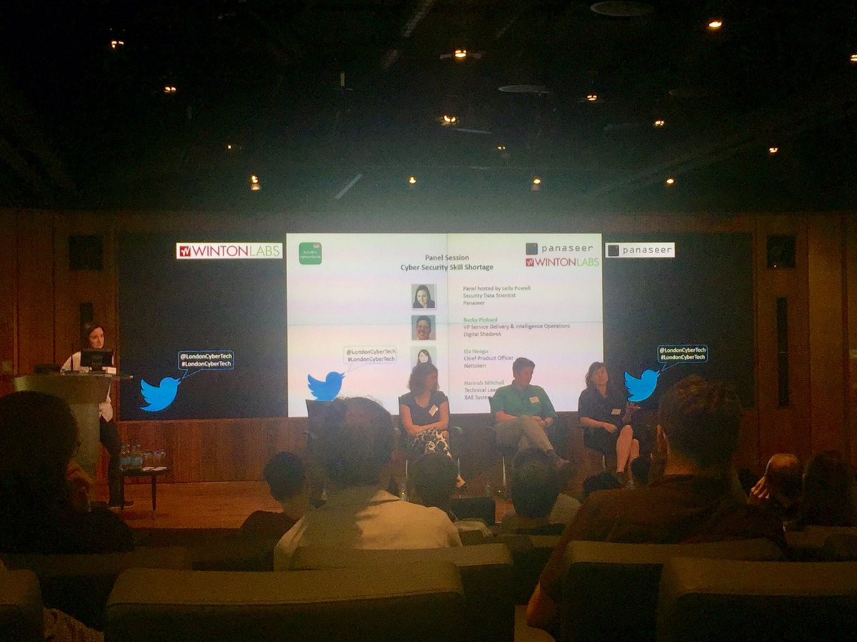 panaseer's tweet image. Loving the #allfemalepanel at #LondonCyberTech tonight! #diversity #cybersecurity @WintonCapital @womenintech