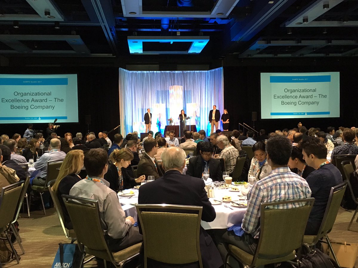 SAMPE's tweet photo. We are also excited to present the Organizational Excellence Award to Boeing #sampe17 #boeing https://t.co/zJniSxoCWy