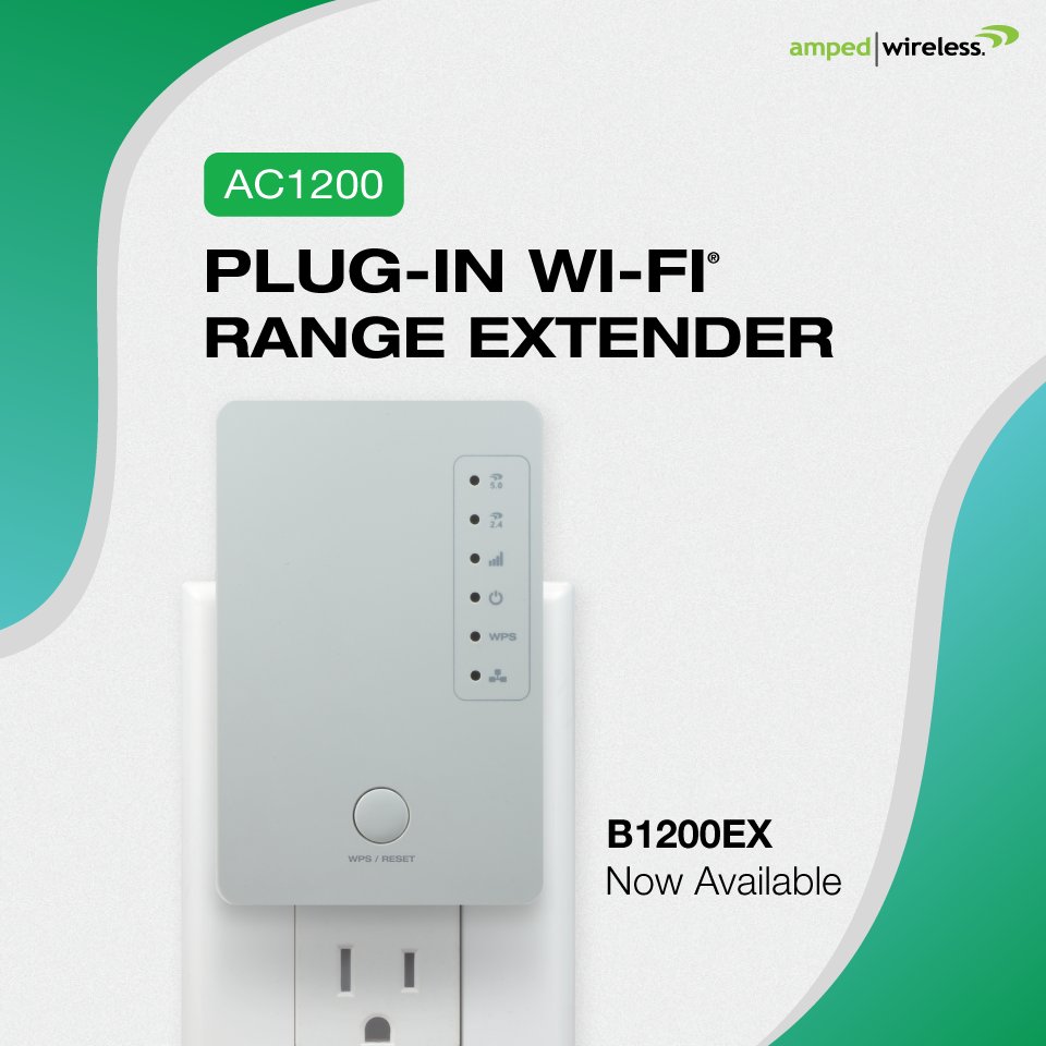 AmpedWireless's tweet photo. Now available - our new wallet-conscious range extender, the B1200EX. Just $59.99. To learn more or purchase: https://t.co/u8oWXIeBiS https://t.co/oiIe7NhRgo