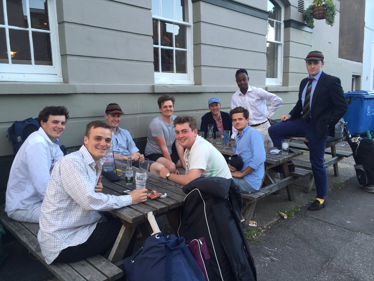 Big win for the Errantes. Ended 179-8. The College batted well but fell short, 157 all out. Jars in the Round Georges to celebrate #bigbash