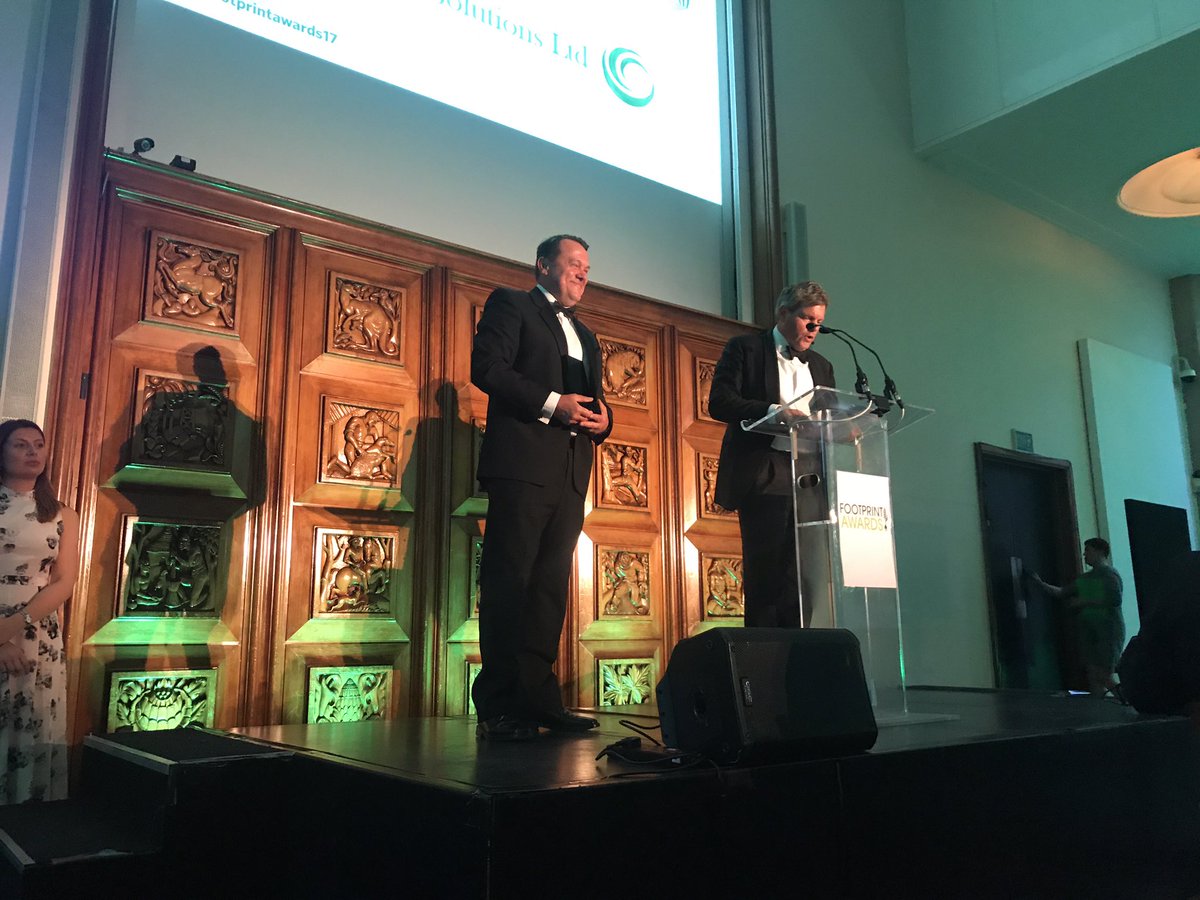 footprintmedia's tweet photo. Now #FootprintAwards17 trophy number 5 Environmentally Efficient #Logistics sponsored by #GreenProSolutions https://t.co/LW9SIVcacO