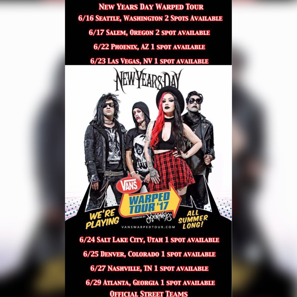 NYDonlineArmy's tweet photo. Certain dates on the flyer are already taken. But a lot of spots opened up to street team for @nydrock &amp; @ash_costello who is interested?! https://t.co/OVPTF1Y7Rc