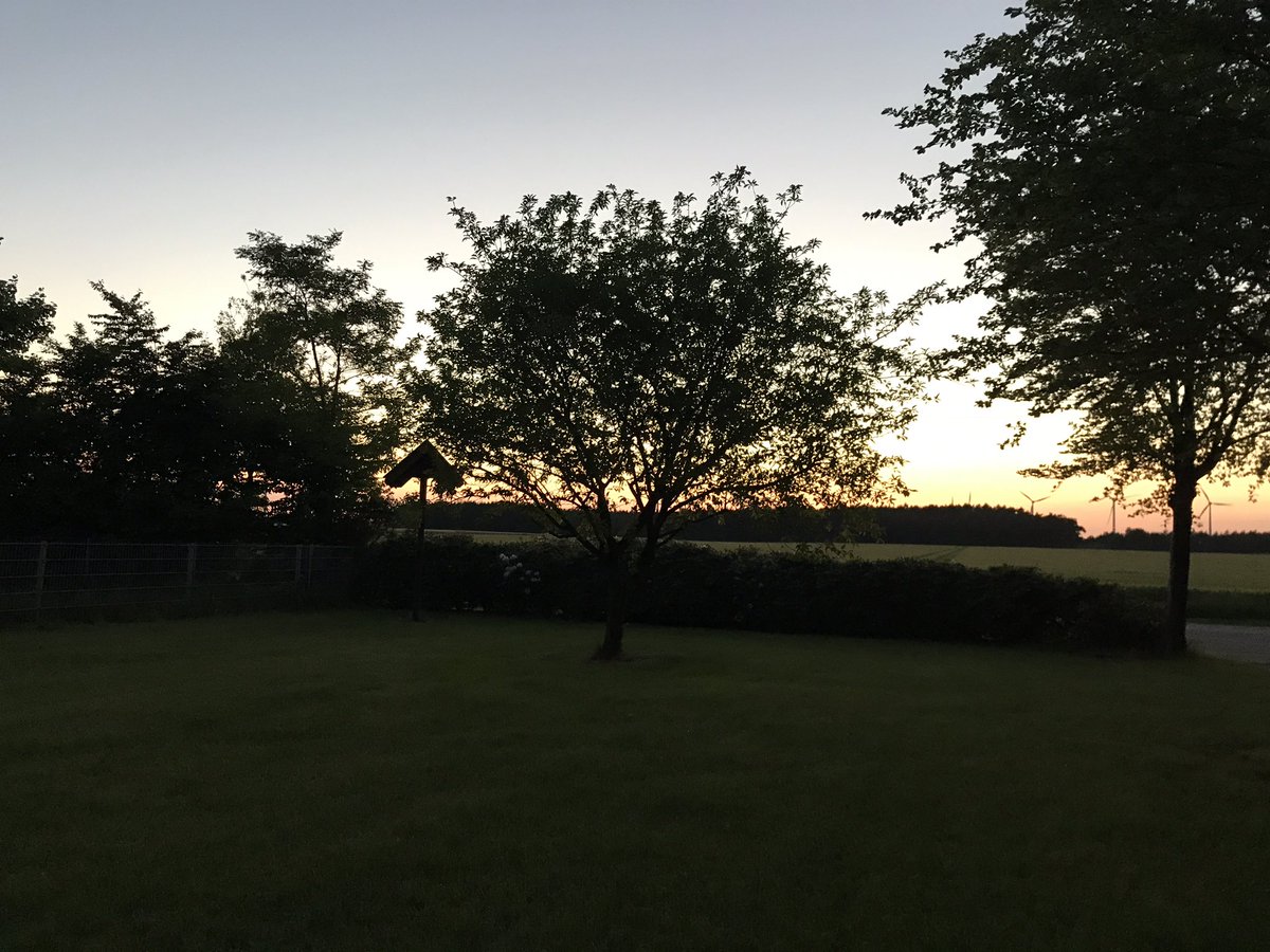 Im Garten sitzen und den Sonnenuntergang genießen