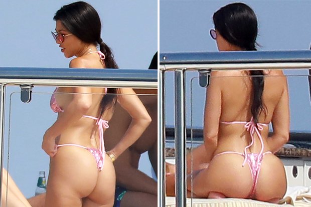 Kourtney Kardashian : Kourtney Kardashian hot mama pink sequinned bikini | ...