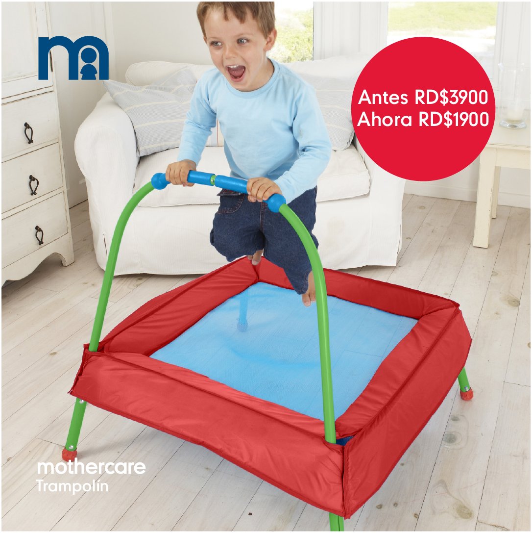 MothercareDO's tweet photo. ¡Este trampolín sera el favorito de sus pequeños ven y aprovecha ahora a solo RD$1900! #SALEmothercare #jugueteriaELC https://t.co/9mLPpFDorH