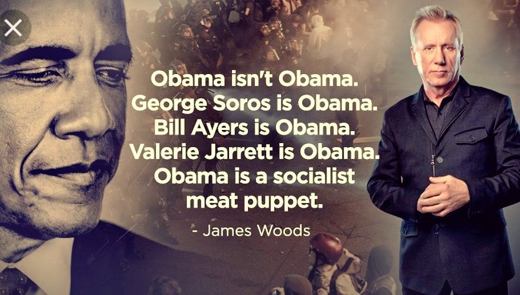 mikandynothem's tweet photo. Obama isn't Obama
George Soros is Obama
Bill Ayers is Obama
Valerie Jarnett is Obama
Obama is a socialist meat puppet
@RealJamesWoods 
#MAGA https://t.co/OPu5ckP51N