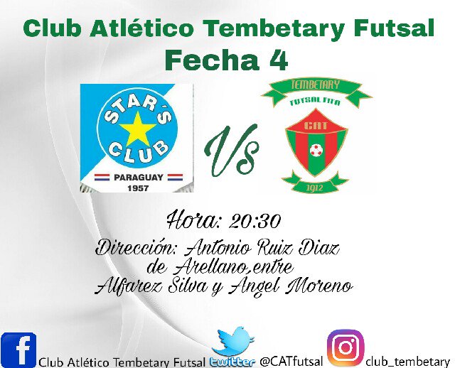 MilenaOlmedo19's tweet photo. Mañana nos vamos de visita a @StarsClubF por la cuarta fecha #FutsalFIFA #LigaPremium 
#VamosTembetary #VamosRojiVerde https://t.co/Bv3pmUWvjl