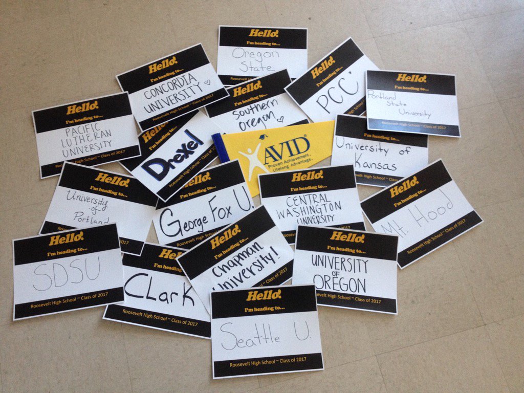 Roosevelt High School AVID Seniors are going to college! @AVIDOregon <a href="/PPSConnect/">Portland Public Schools</a> <a href="/PPS_OTL/">Teach & Learn PPS</a>