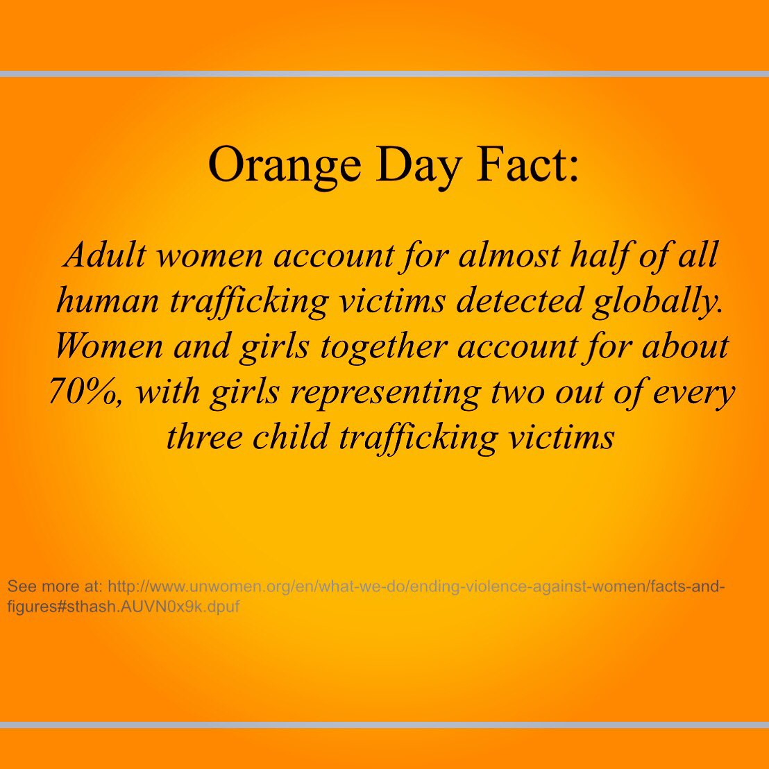 #OrangeDayFact 
#SAC #DST1913 #GetInformed #OrangeDay #StopTheViolence  #DSTSocialAction #BreakTheSilence