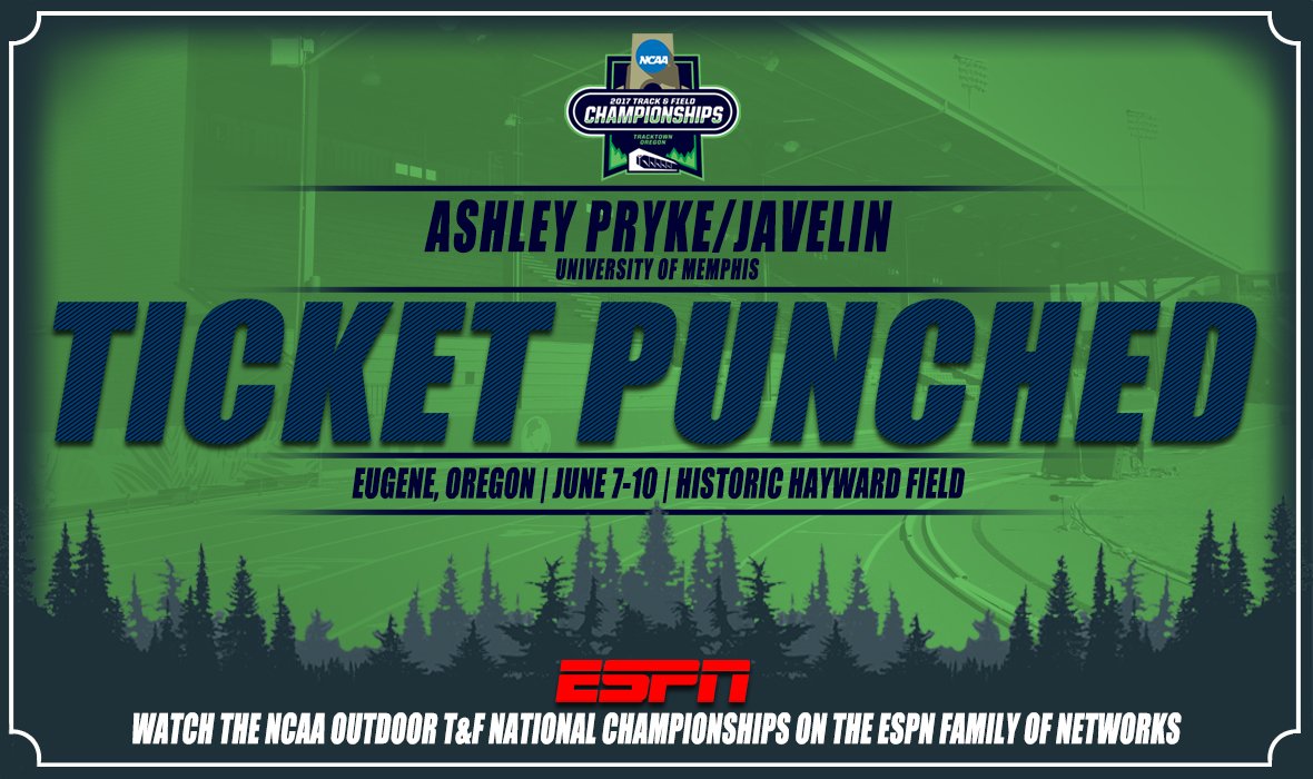 Congrats <a href="/ashleyPryke/">Ashley Pryke</a>! Ticket punched for <a href="/NCAATrackField/">NCAA Track & Field</a> Championships in women's javelin! #GoTigersGo