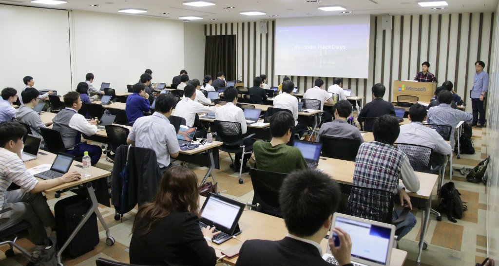 msdevjp's tweet image. Day 4 ハンズオンの説明会が始まりました！ #decode17