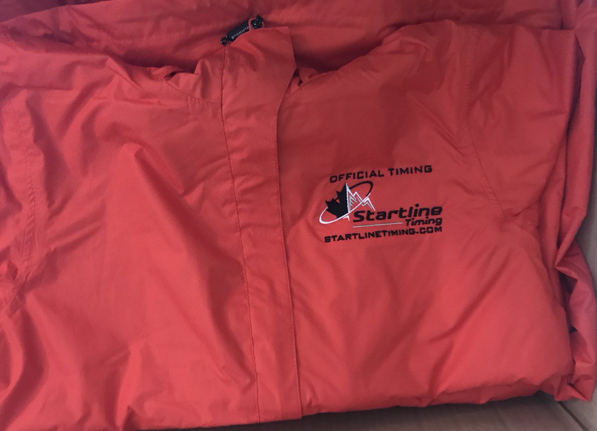 megogear's tweet photo. The @StartlineTiming crew will stay dry &amp; warm in these jackets look out for them at a marathon near you #jackets #embroidery #shoplocal https://t.co/1psHJYV03i