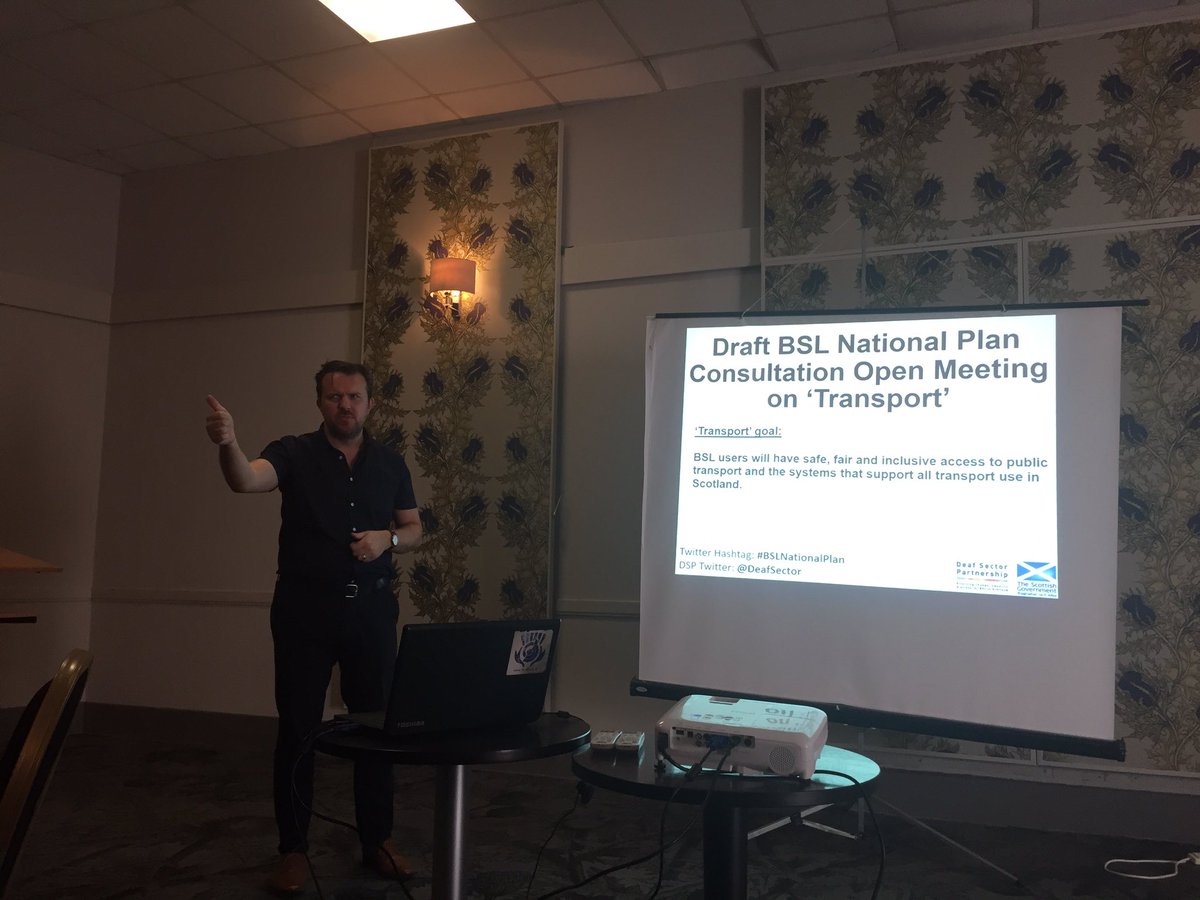 DeafSector's tweet photo. @DerekRTodd opening the BSL National Plan Consultation Open Meeting on Transport #BSLNationalPlan @SCoDMedia https://t.co/ISl7m2QnuU