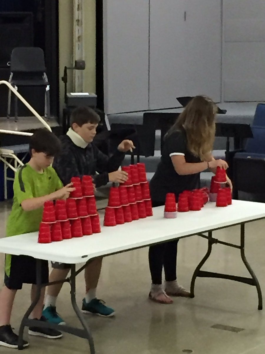 BFMath6's tweet photo. Minute to win it games with Mr. Seidl #bfmslearns #andcompetes #cupstack #catchthecookie #pingpongpb #danceoff https://t.co/wa1kYk0A8S