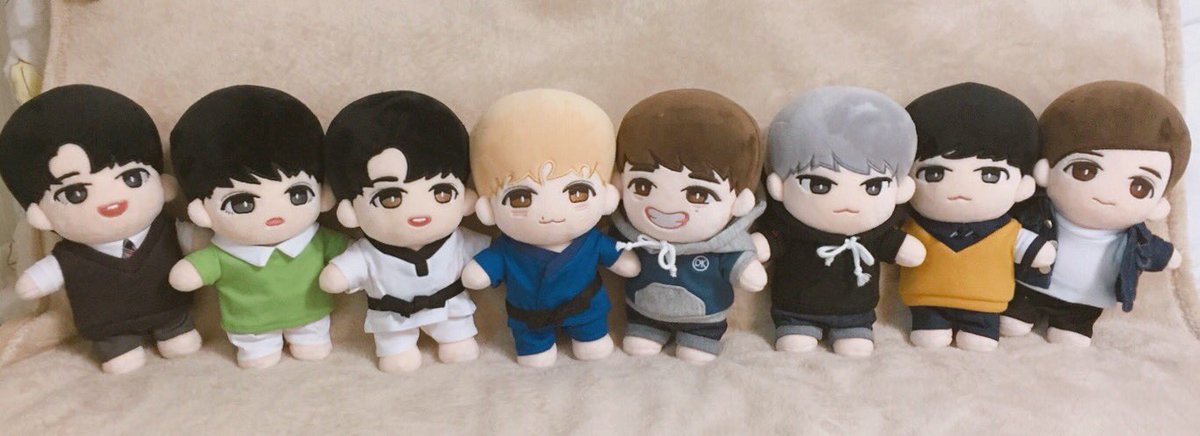 seventeen plush dolls