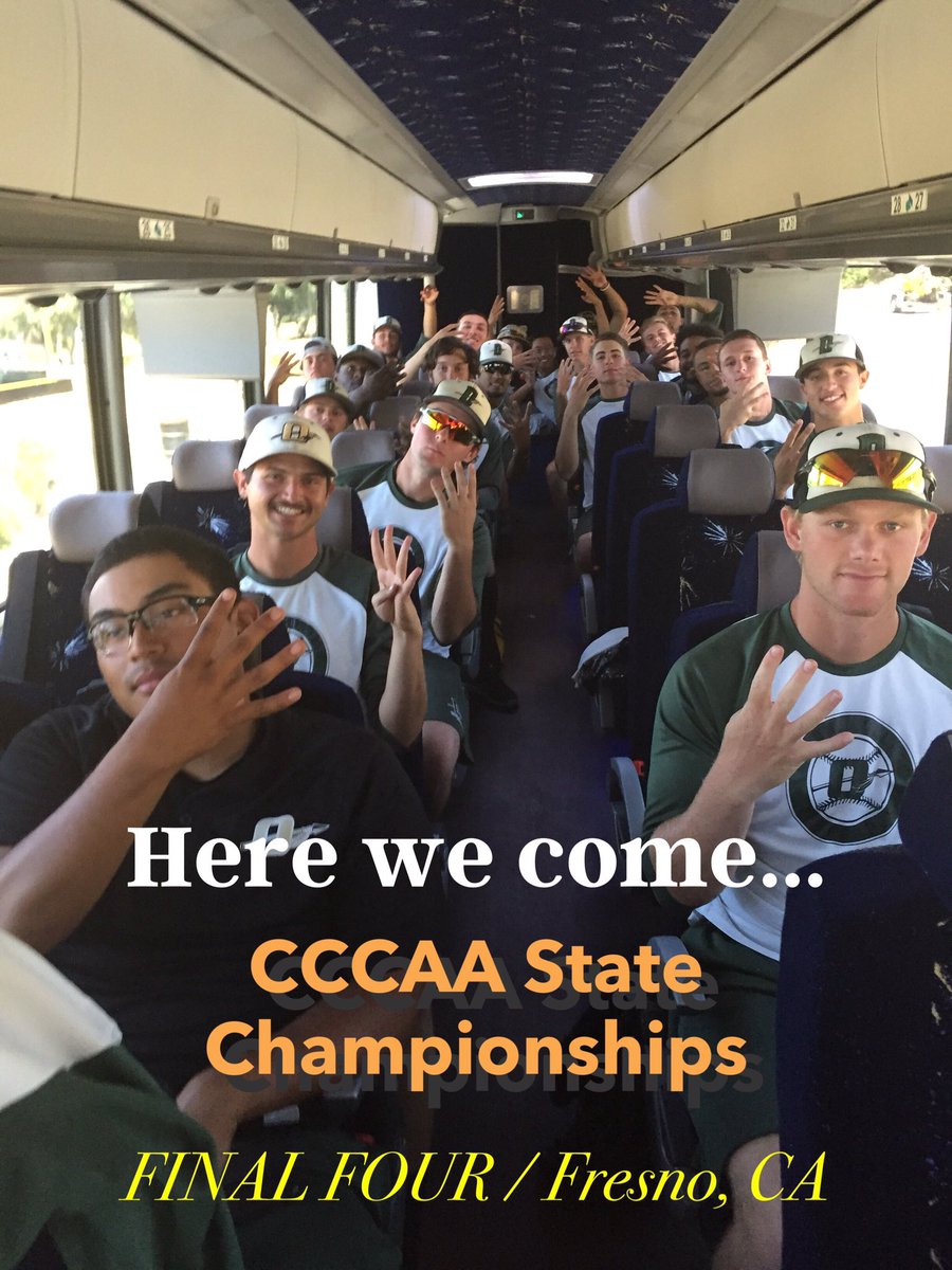 On the way to 2017 CCCAA State Championships.  Game 1 is Saturday night at 6:00 PM vs Grossmont College.