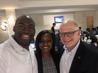 FIUdc's tweet photo. "There's no way i'd be sitting here without @fiu" -- Providence Napoleon, w hubby Wendy @FIUSGA @FIUalumni visiting #FIUinDC #chillfactory https://t.co/wc41pHGTLz