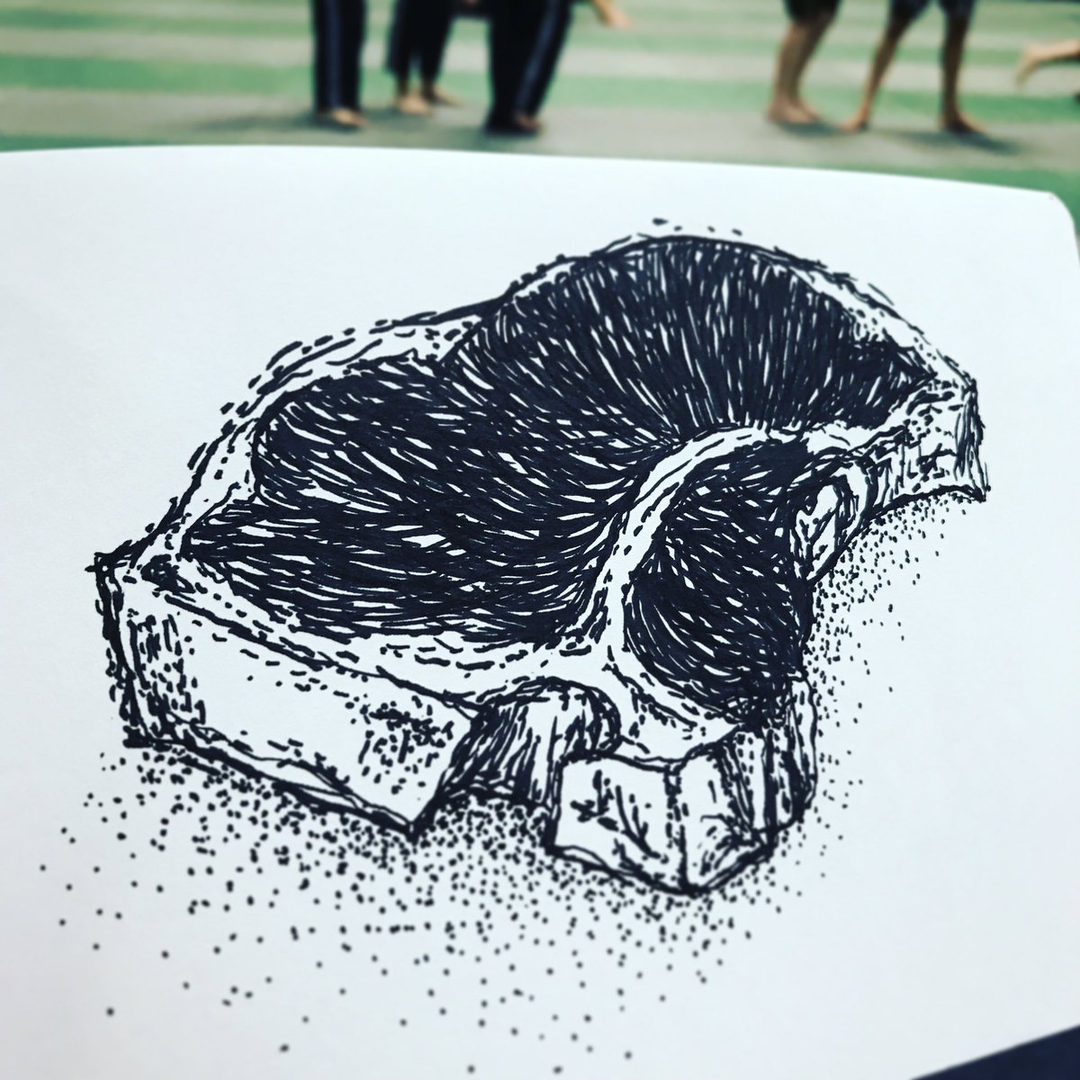 theWayToRoast's tweet photo. Getting ready for #kravmaga? Don't waste time. Draw #redmeat. Prepping for digital downloads. -- #penandink #chef #kitchen #tbone https://t.co/ZhccEDF7yH