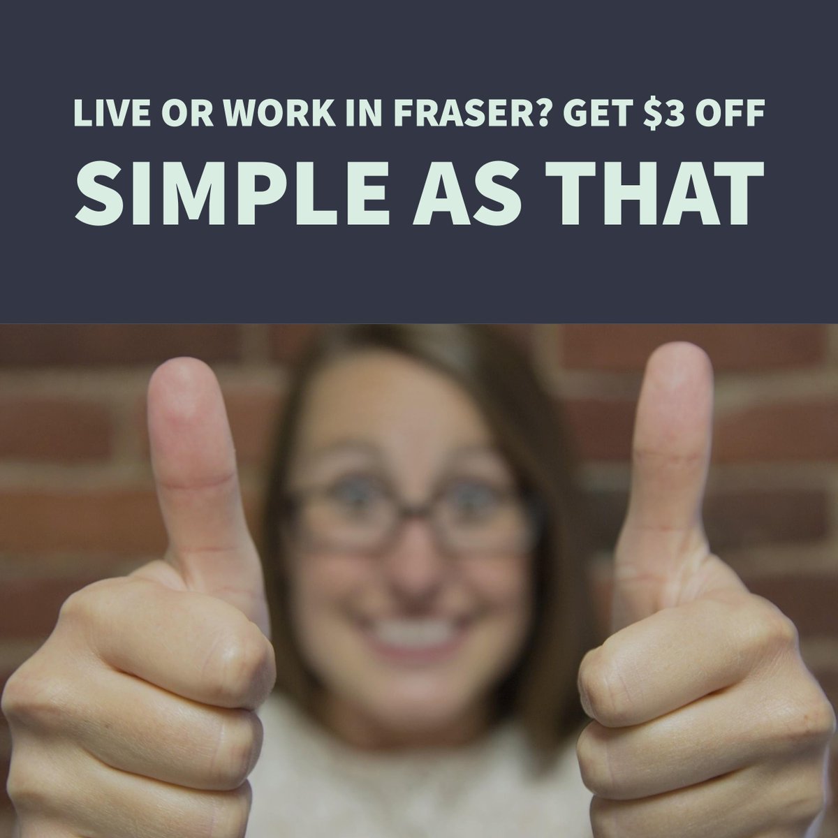 ThinkItOutEscp's tweet photo. Anyone who lives or works in Fraser can use the code FRASER3OFF for $3 off per person. Now only if  there were a long weekend coming up...🤔 https://t.co/ENwh9CdTvh