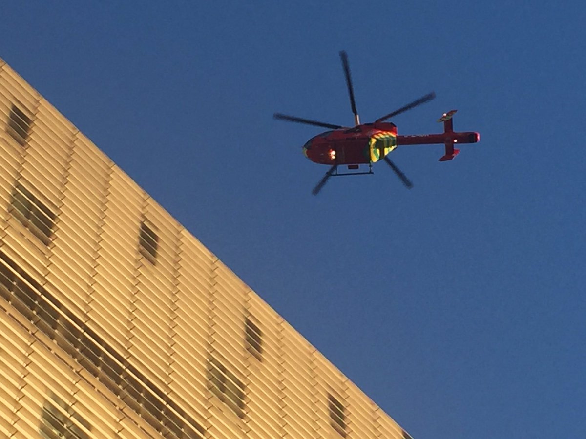 loispayne26's tweet photo. A glimpse of my amazing @LDNairamb colleagues as I left work this evening #bluesky #whitechapel #hems #helichopper https://t.co/tfDlRhybUh