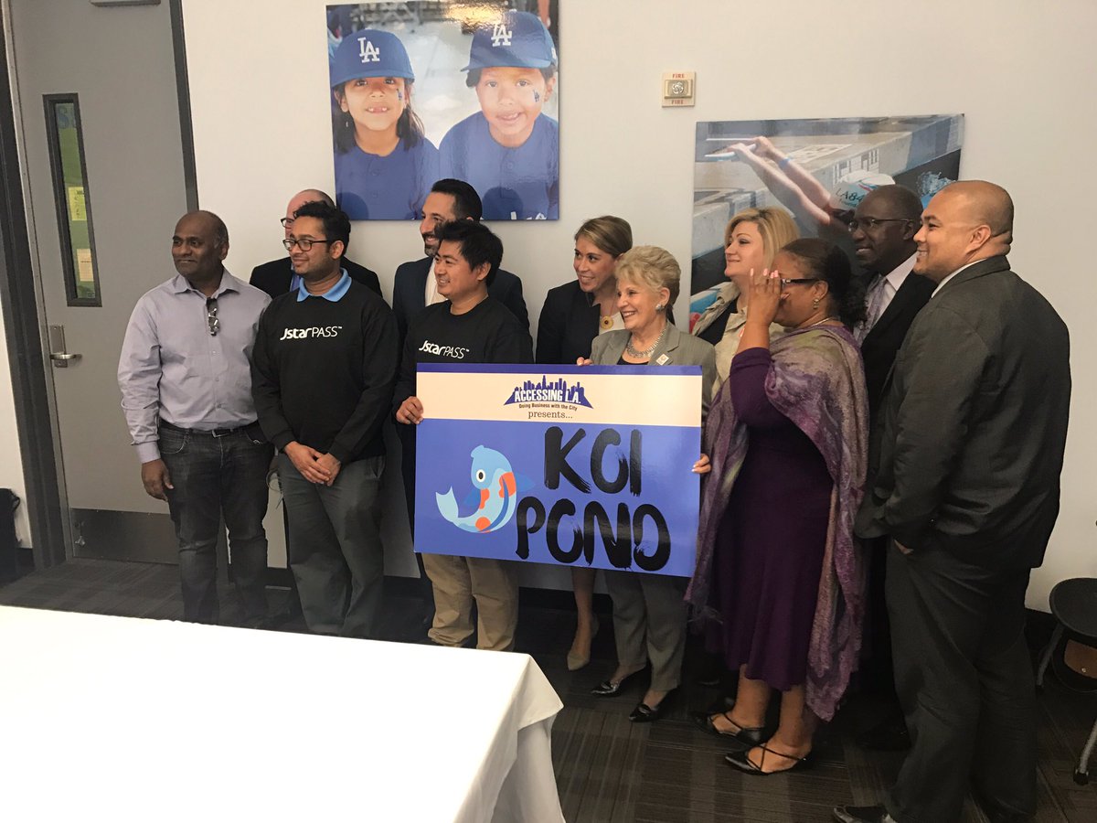 EileenLaSanchez's tweet photo. .@MayorOfLA 1st ever #AccessingLA #Koi Pond entrepreneur procurement pitch event with GMs from the City of LA!!! https://t.co/KlfkrkPW4J