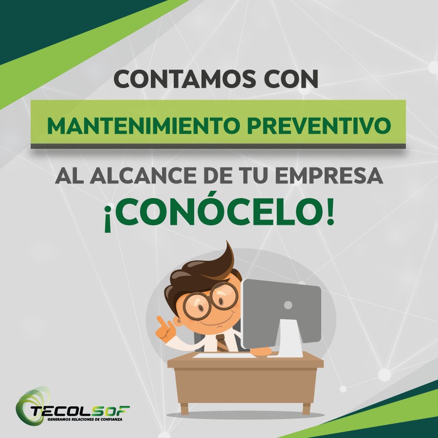 tecolsof's tweet photo. Mejora el rendimiento de tu organización, pregunta por nuestro servicio de mantenimiento preventivo #Tecolsof #TI https://t.co/63f3NatHI1 https://t.co/Vc32wAJcQF