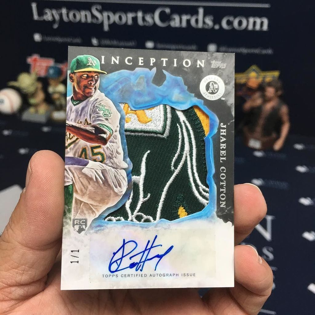 LaytonSports's tweet image. Sick 1/1 #JharelCotton Auto Logo Patch from @topps Inception! #BOOM #LSC #casebreak #sportscards #groupbreaks #MLB… ift.tt/2s0tIr1