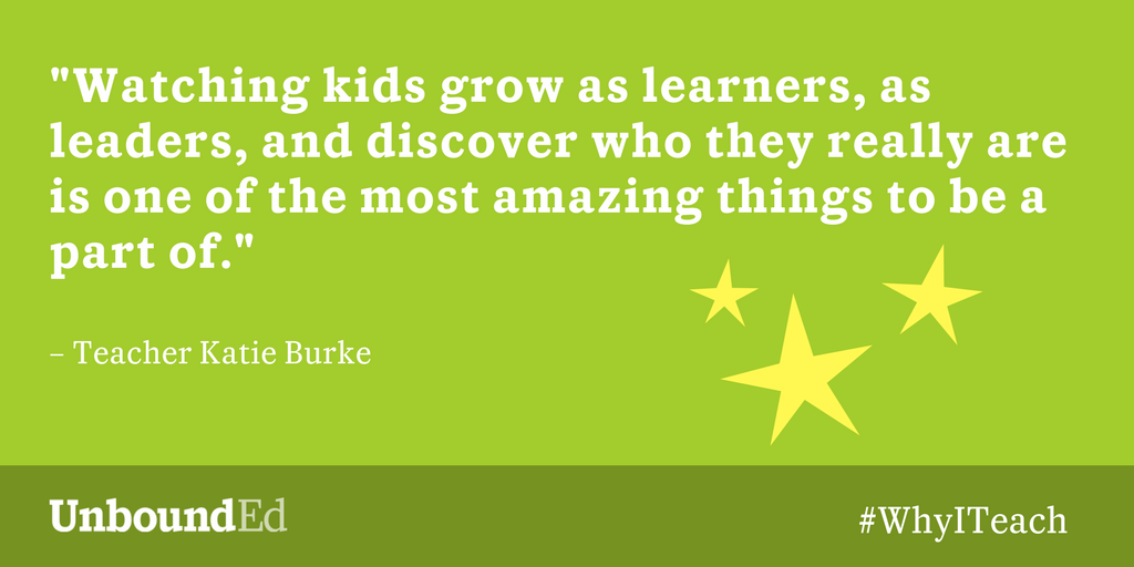 unboundedu's tweet image. Teacher @2chalks reminds us that we do more than give Ss an education - we help them discover who they are as individuals. #WhyITeach