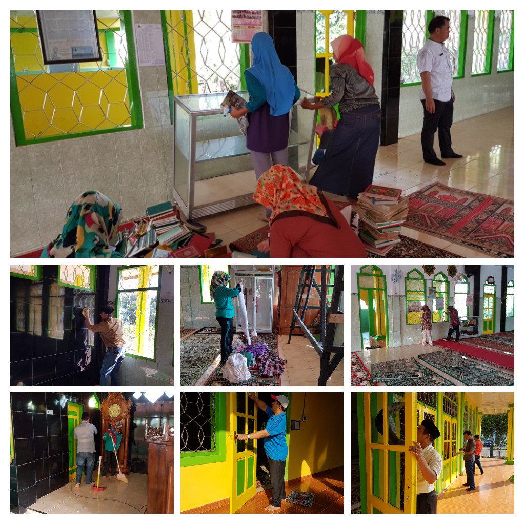 bpsdmbengkulu's tweet photo. Menyambut Ramadhan, pegawai BPSDM bersih2 di Masjid Al Mabrur di BPSDM Provinsi Bengkulu @mediacenterBKL @ridwanmukti1963 @ZaidinMuslih https://t.co/XwOx0sYvhT