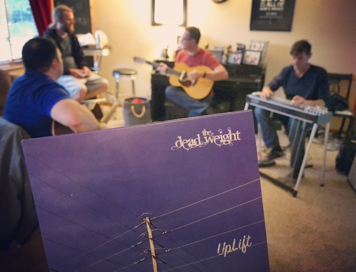 DeadWeightMusic's tweet photo. Perfect timing! CDs arrived during today's acoustic practice. https://t.co/YW5Yphqxz4
