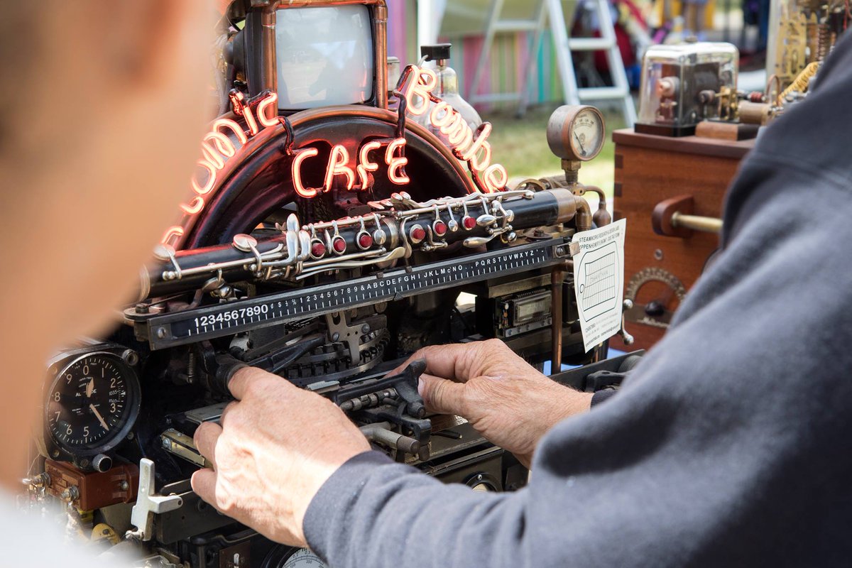 Meet local artist Steve La Riccia and interact with his steampunk &amp; atomicpunk art pieces at the Eugene Mini Maker Faire June 10!