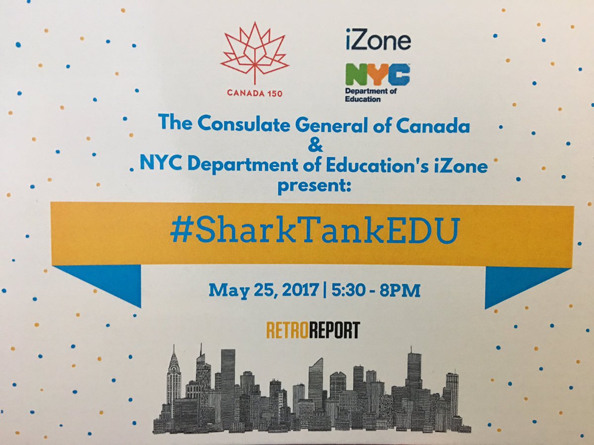 sleiman_karen's tweet photo. Congrats to onetrivia @Peekapak @loft1mobile @teknolgroup 4 great pitches @ #SharkTankEDU. Great collaboration @CanadaNY &amp; @InnovateNYCedu https://t.co/j6DgJ6fyl3