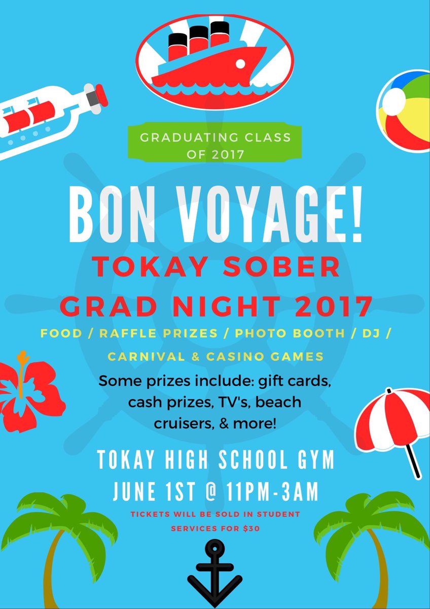 TokayStudGov's tweet photo. SENIORS‼️Here's some of the prizes we're giving away at grad night! There will also be cash prizes every hr, beach cruisers, tvs, go pro,etc https://t.co/dWla1N0JvO