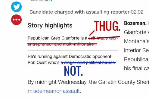 RobinRubeo's tweet image. Don't worry @CNN, I fixed this for you! #Montana #GianforteIsABully #Quist
